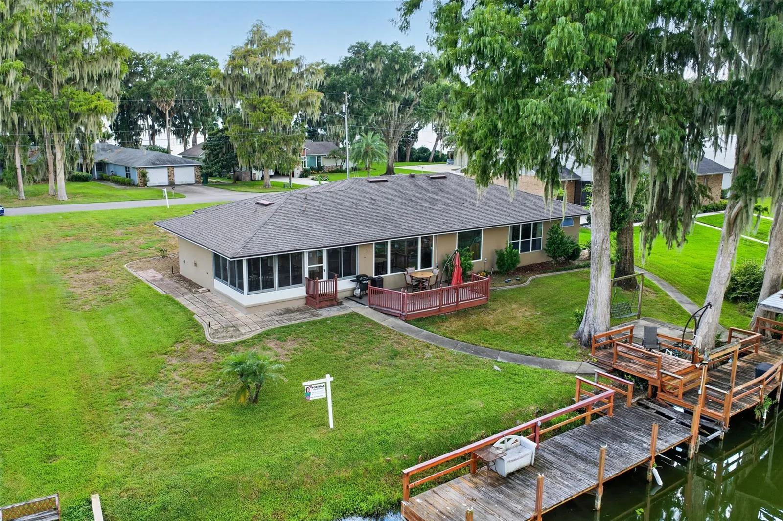 Back yard with dock