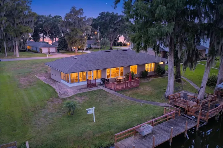 Back yard with dock
