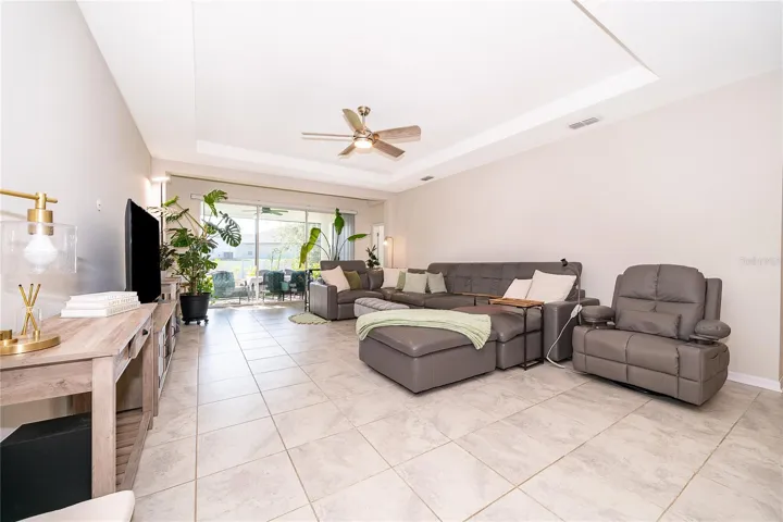High ceilings and an open layout enhance the home's impressive sense of space and natural flow.