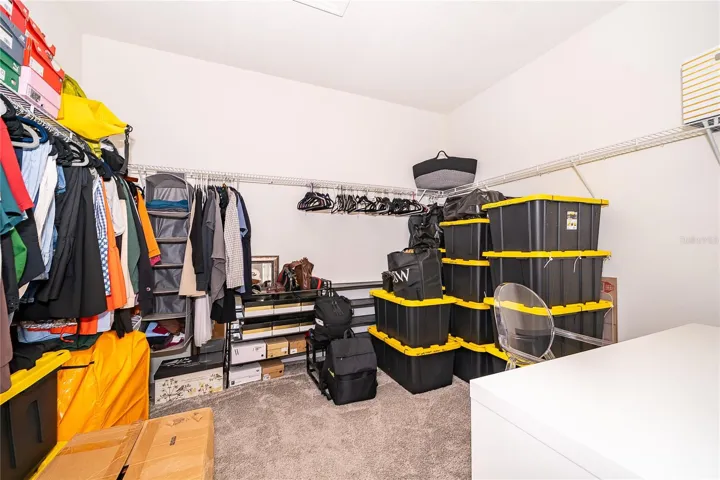 Generous walk-in closet space adds functionality and convenience to the primary suite.