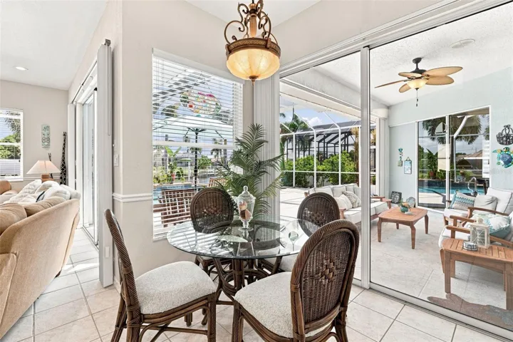 Dining Area with Exceptional Pool Views
