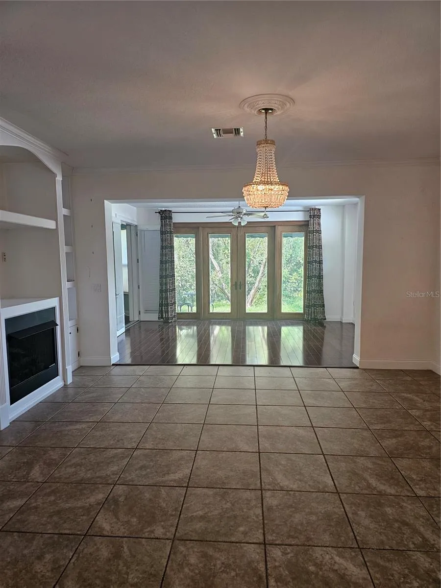 Family room with gas fire place
