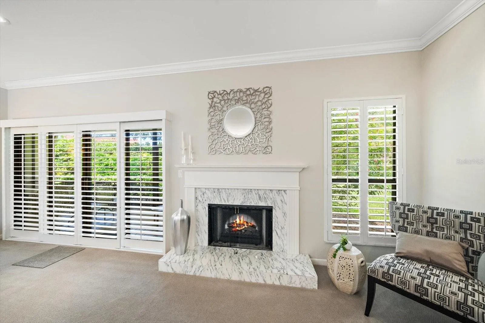 Electric fireplace in the living room