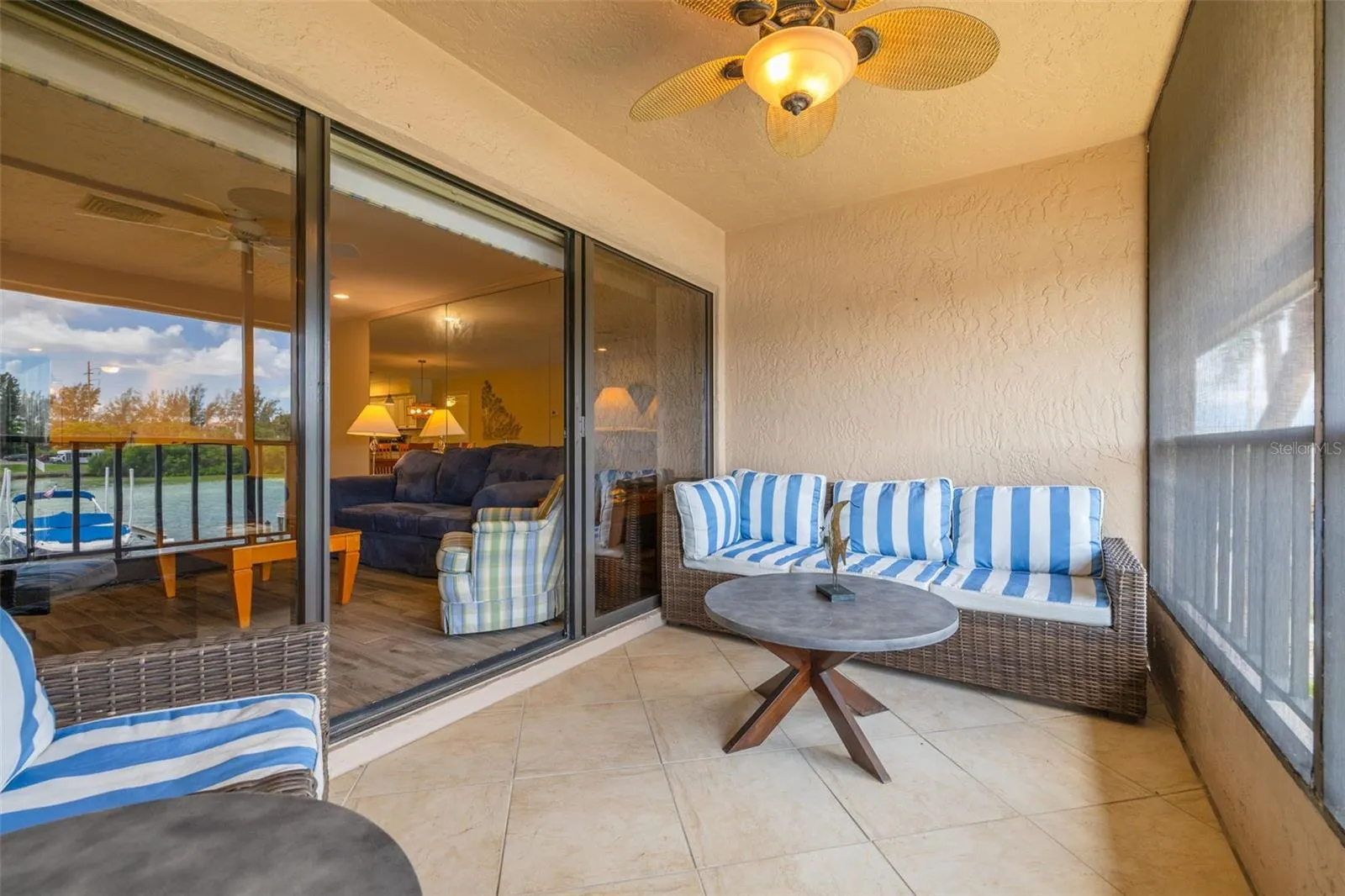 Screened Porch with Waterfront Views