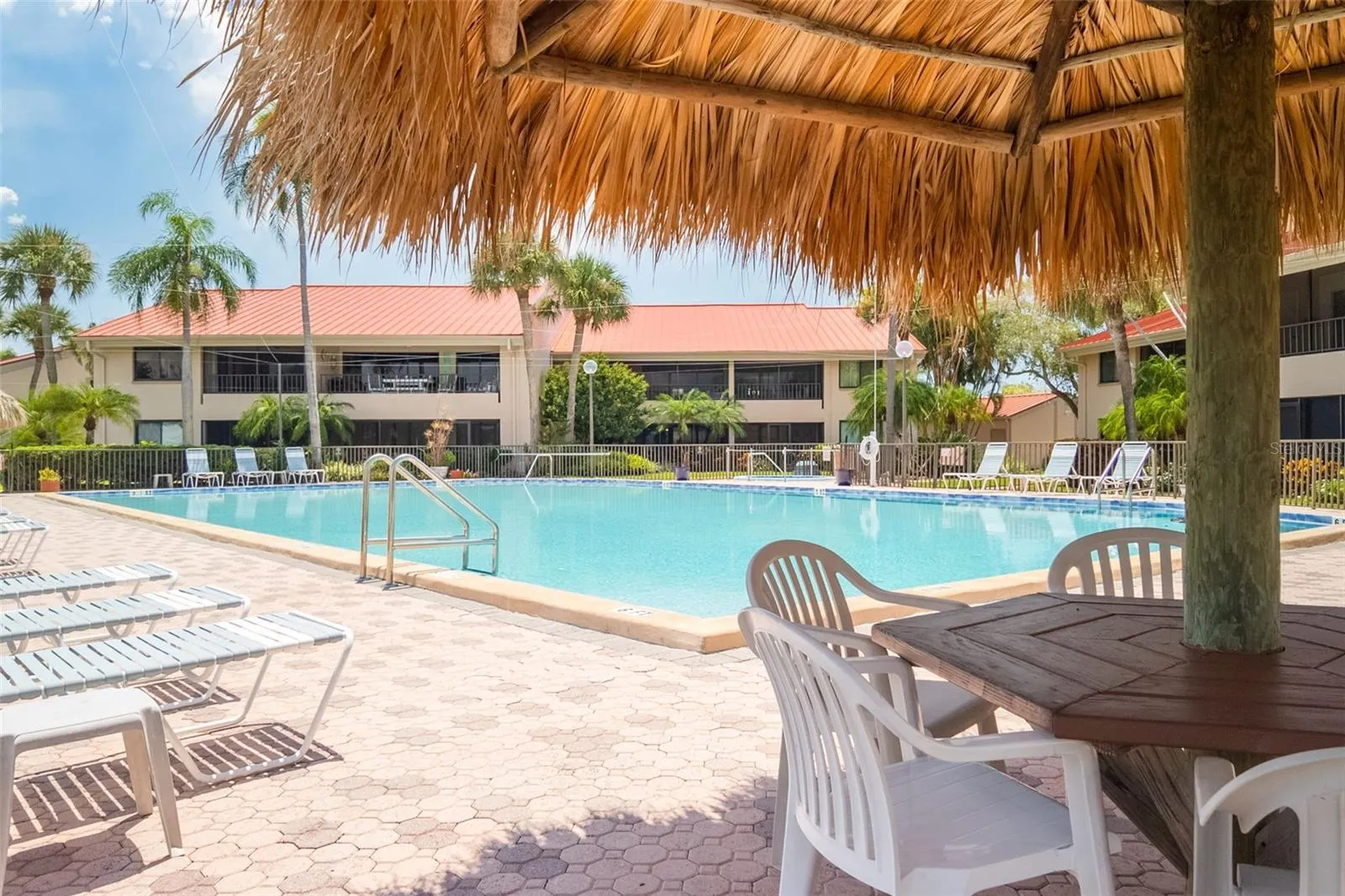 Tiki Huts by the Pool
