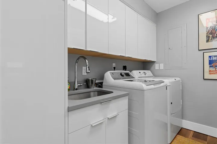 Spacious laundry, storage