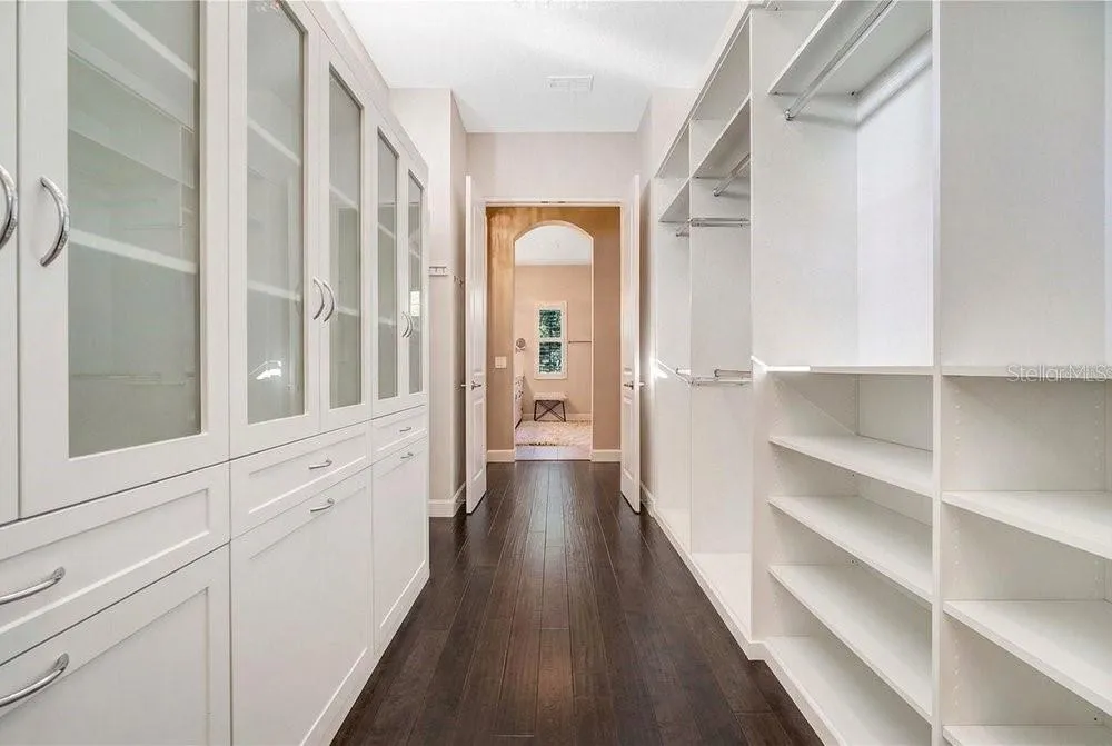 Built-in closet in primary suite