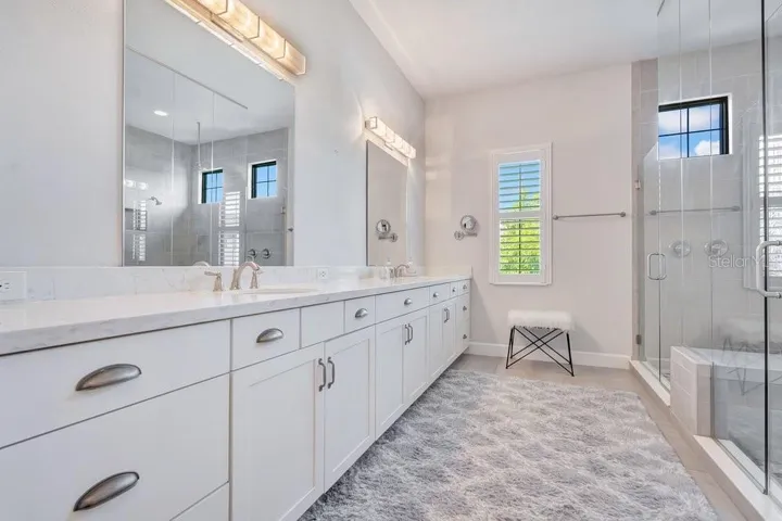 Wall to wall double vanities