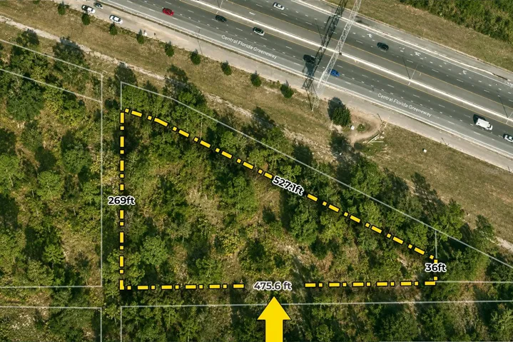 The Property is in the Midst of a very Large Tract of Un-Developed Land with no current infrastructure or public road access existing. There is no way to visit the land in Person. This site sits Just South of and Along the 417 Greenway and North of the West Osceola Parkway near the established neighborhood of Hunters Creek.