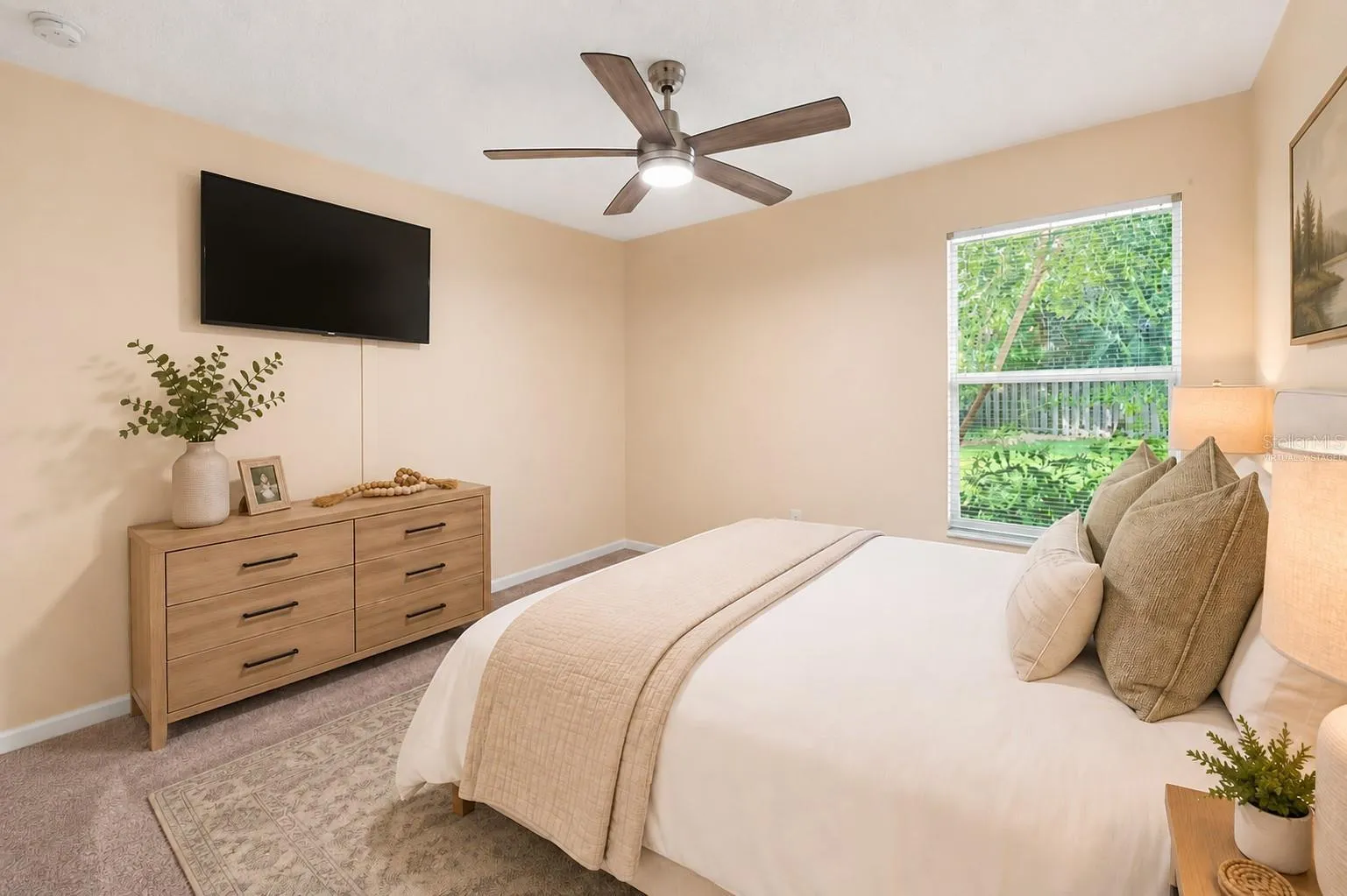 Virtually staged guest bedroom 1