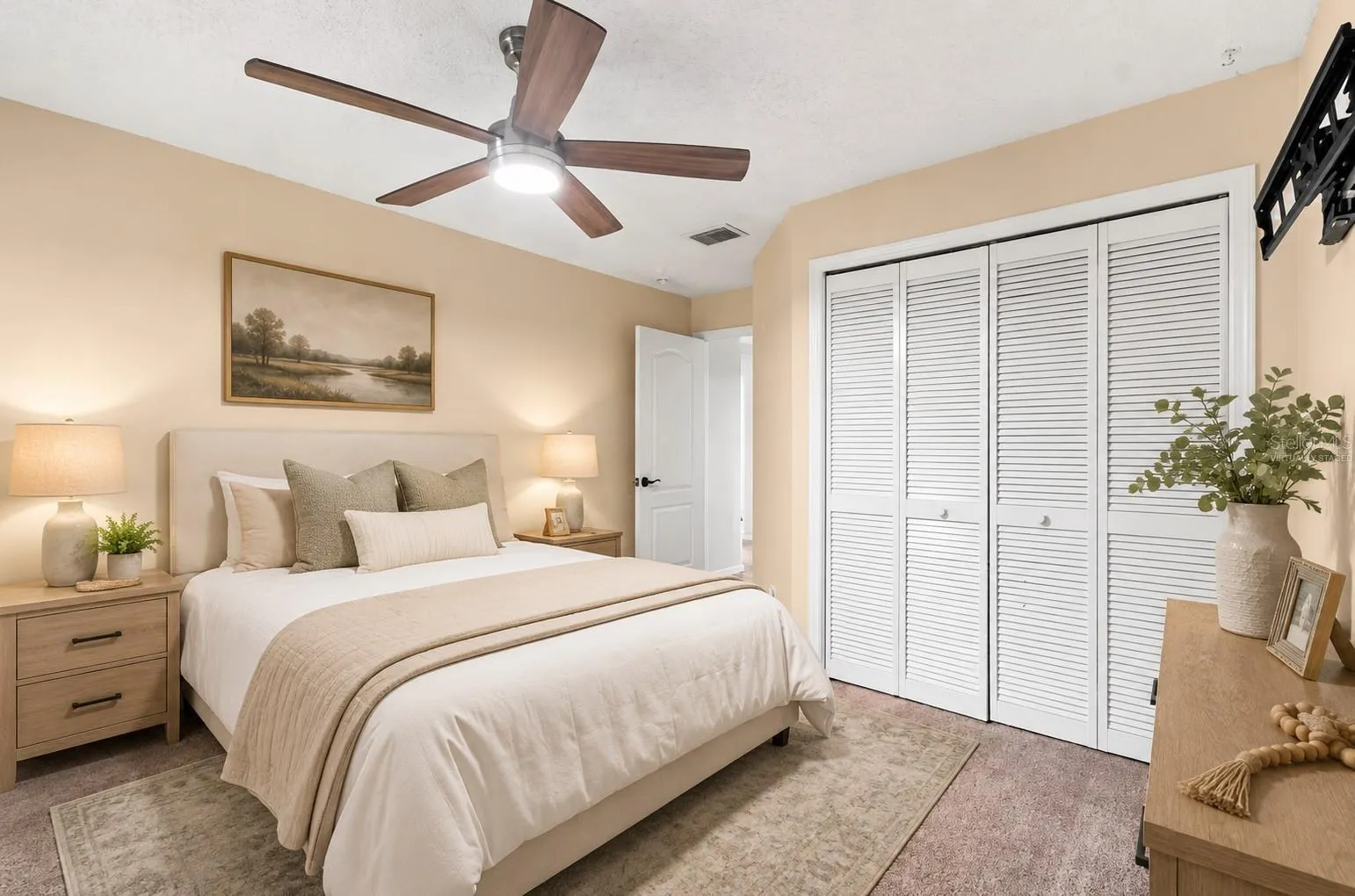 Virtually staged guest bedroom 1