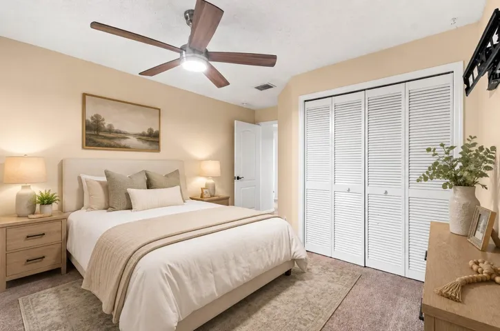 Virtually staged guest bedroom 1