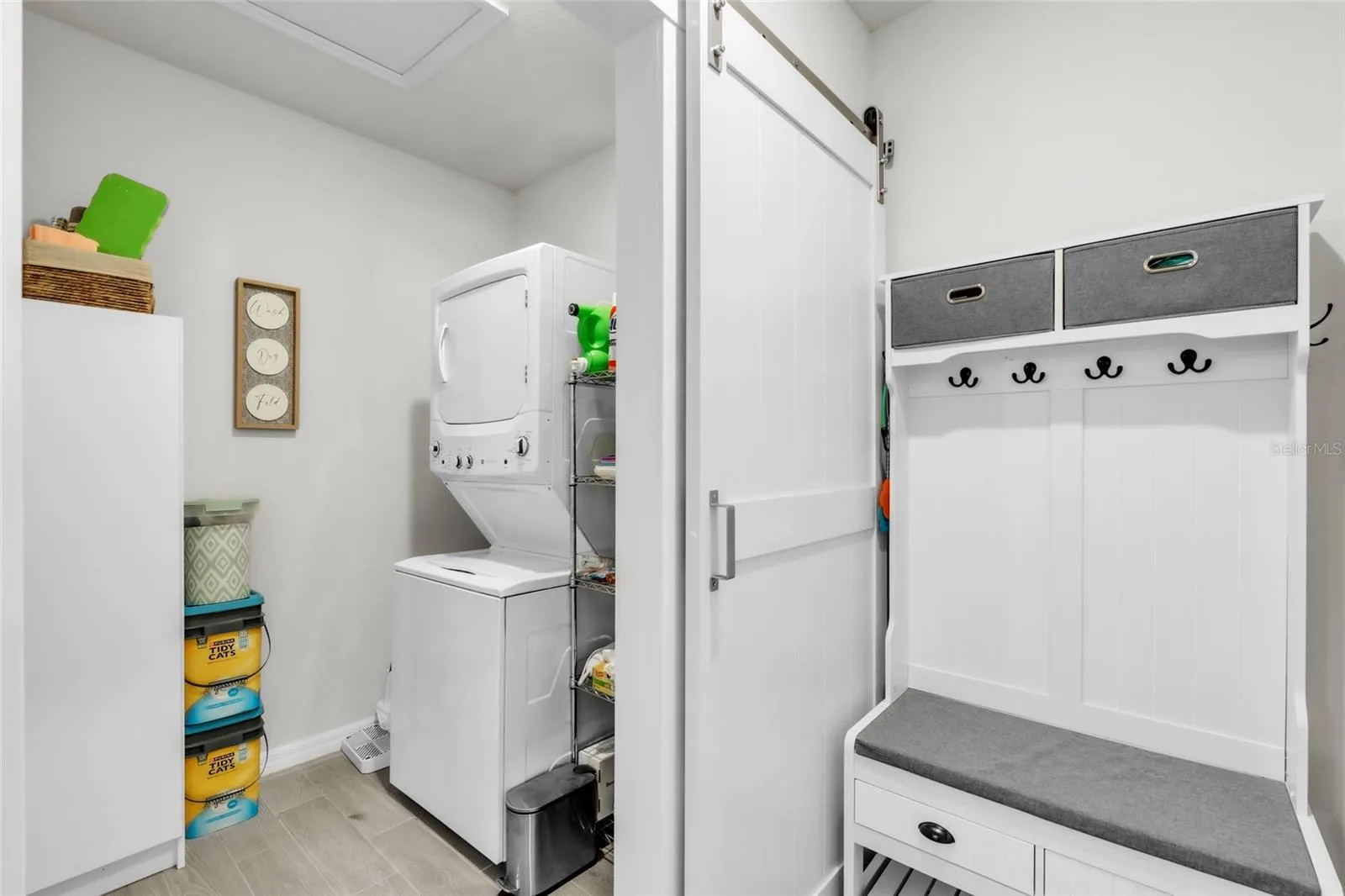 Laundry Room with Barn Door