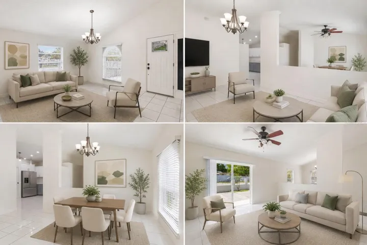 virtual staging living and dining area