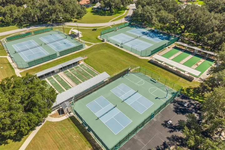 Tennis, pickle ball and bocce ball courts, shuffleboard