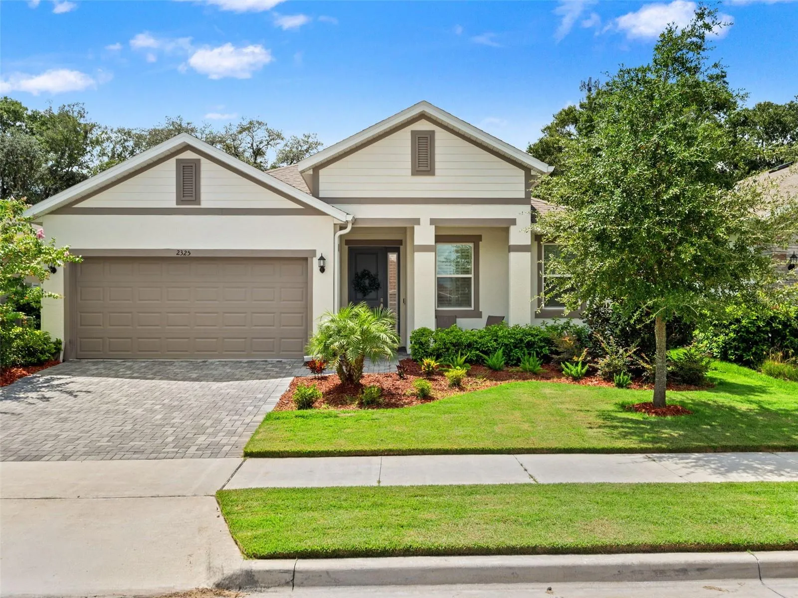 Margate II model, freshly landscaped front yard.