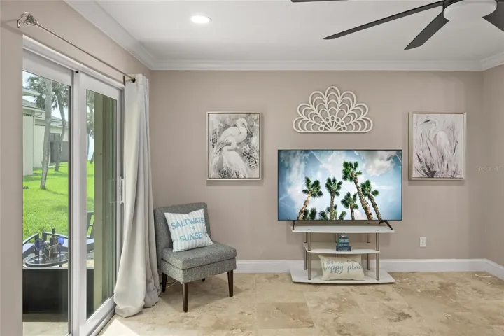 Primary bedroom with view of gulf