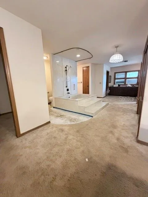 PRIMARY BATHROOM with Carpet