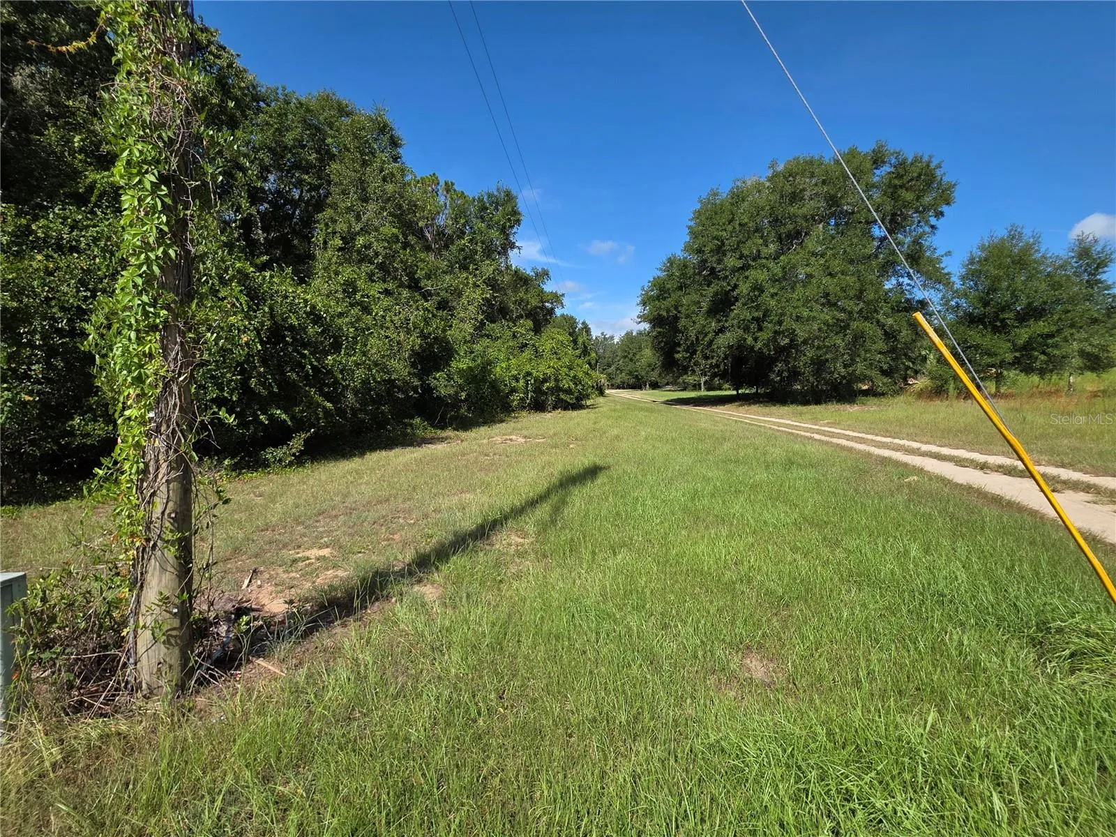 The side of the property showing the north long end property line