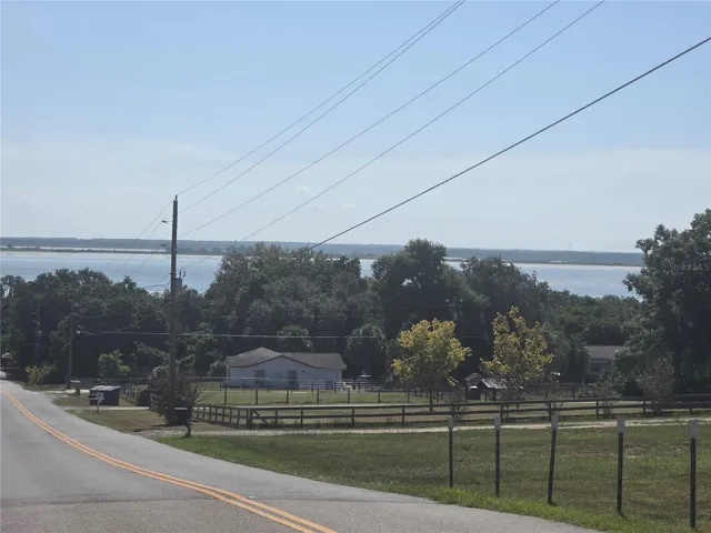 View from the top of the hill from the very end of the street. Property in only 2 minutes to the lake