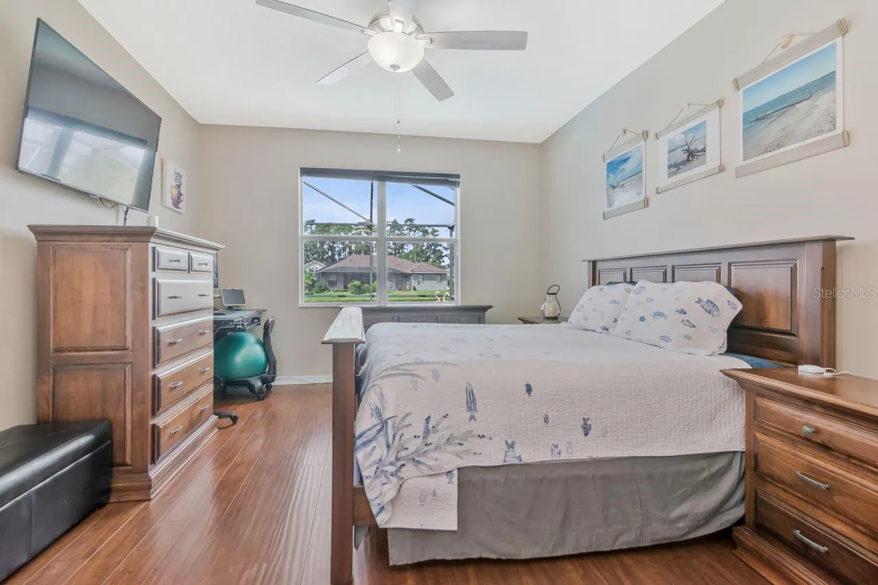 Large Primary Suite with Dual Closets, LVP floors and lots of natural light.