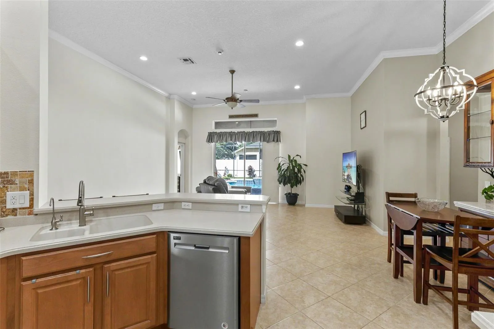 Overlooks Family Room and Pool