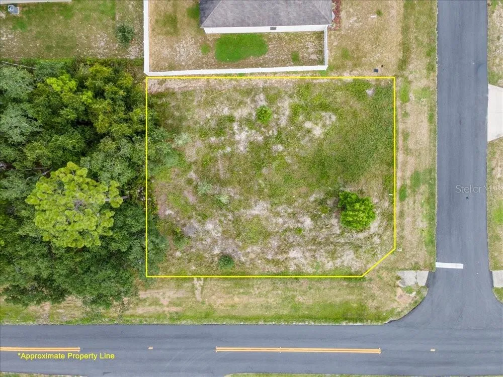 Aerial View Highlighting Lot Boundaries