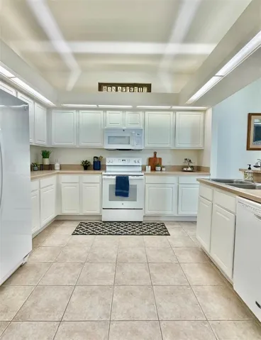 The kitchen is really large and spacious.