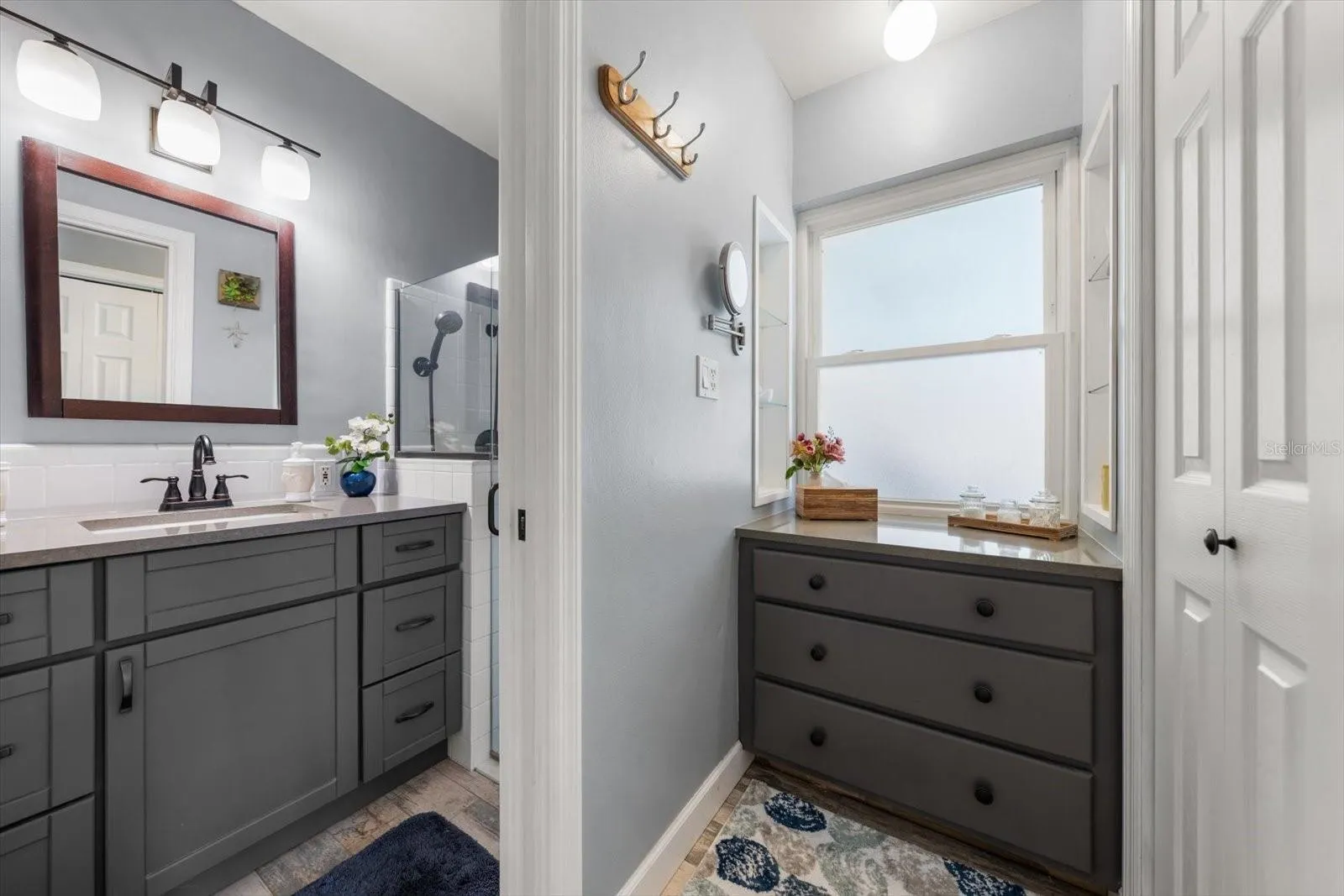 Primary Bath with dressing area and closet