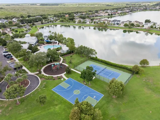 Clubhouse, Pool, Gym, Tennis, Pickle ball, and Playground amenities.