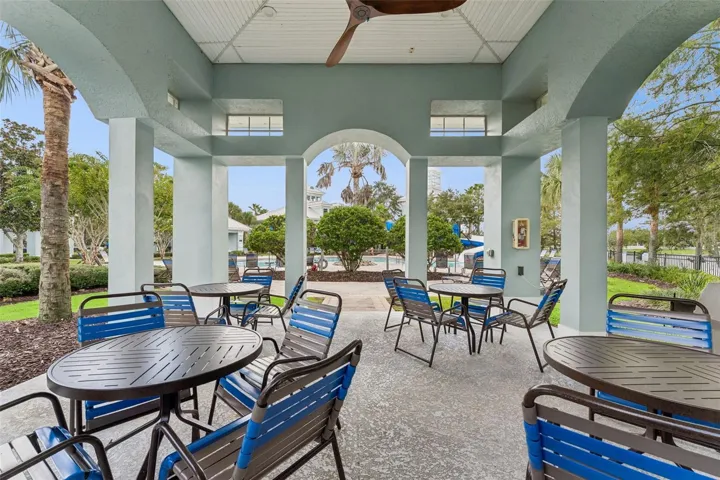 Covered Outdoor seating around the pool