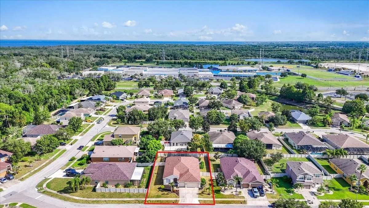 Drone view shows close proximity to the Gulf Of America