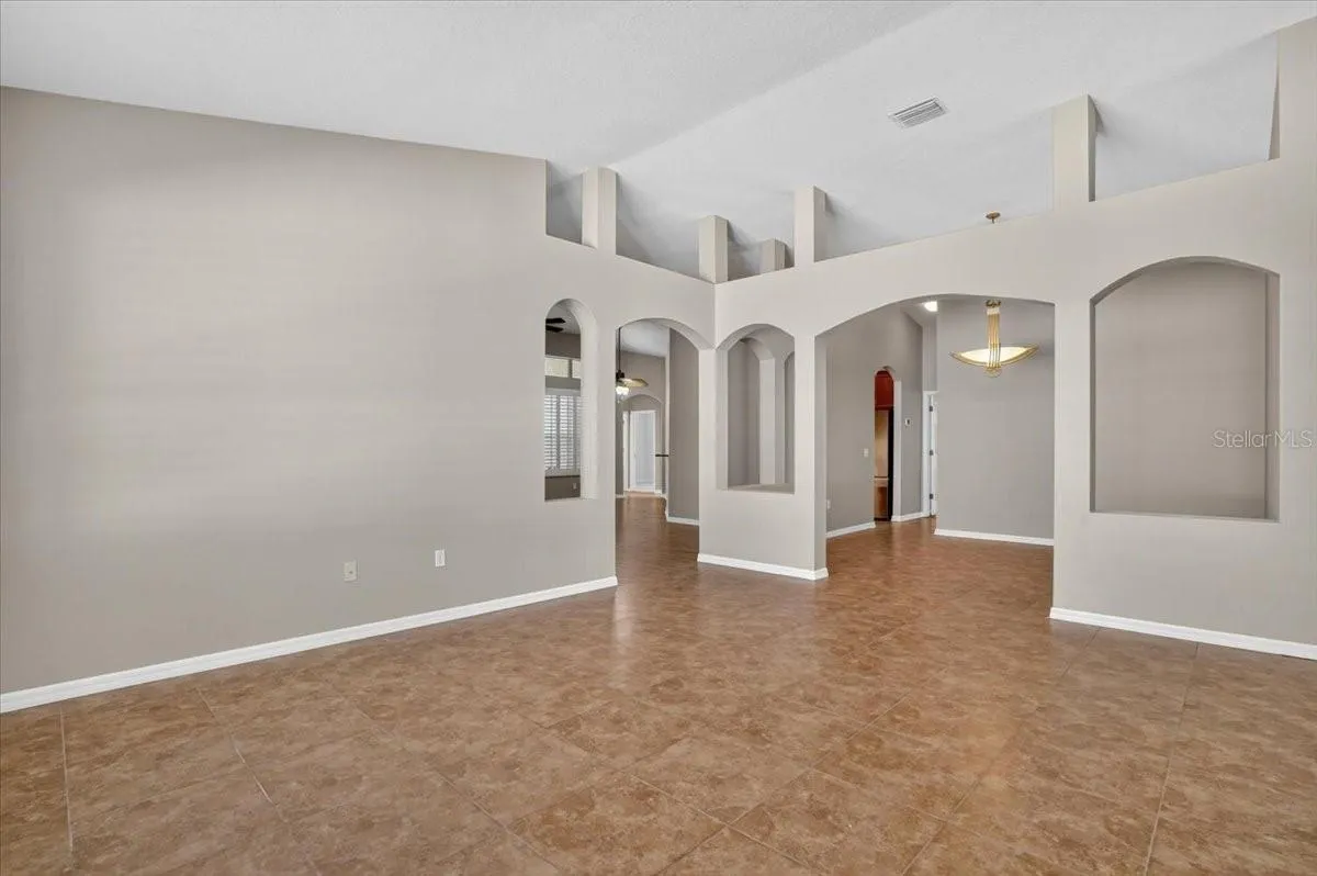 Living room looking at dining room