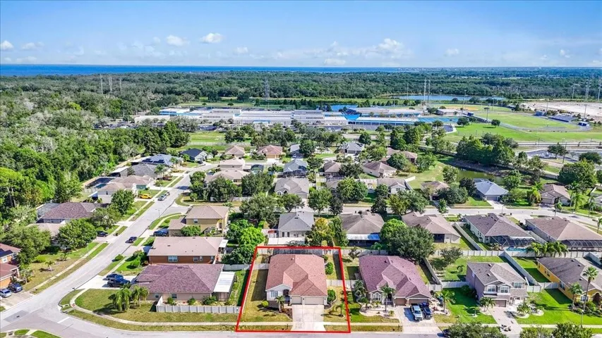 Drone view shows close proximity to the Gulf Of America