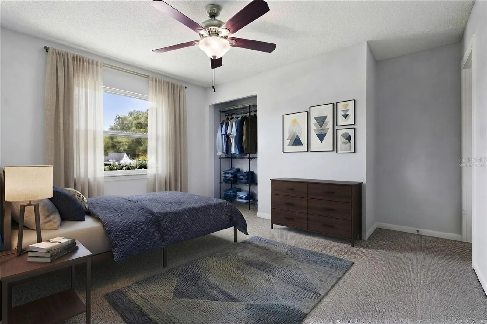 Virtually staged bedroom