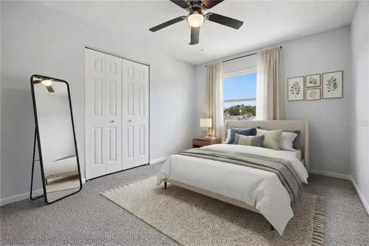 Virtually staged bedroom