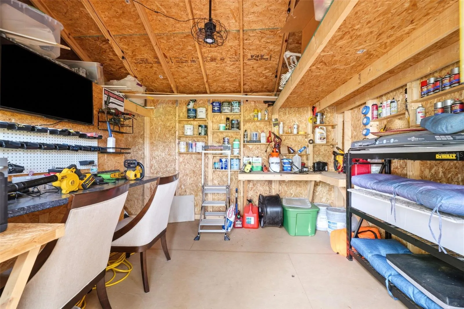 solar powered she shed,with alot of storage