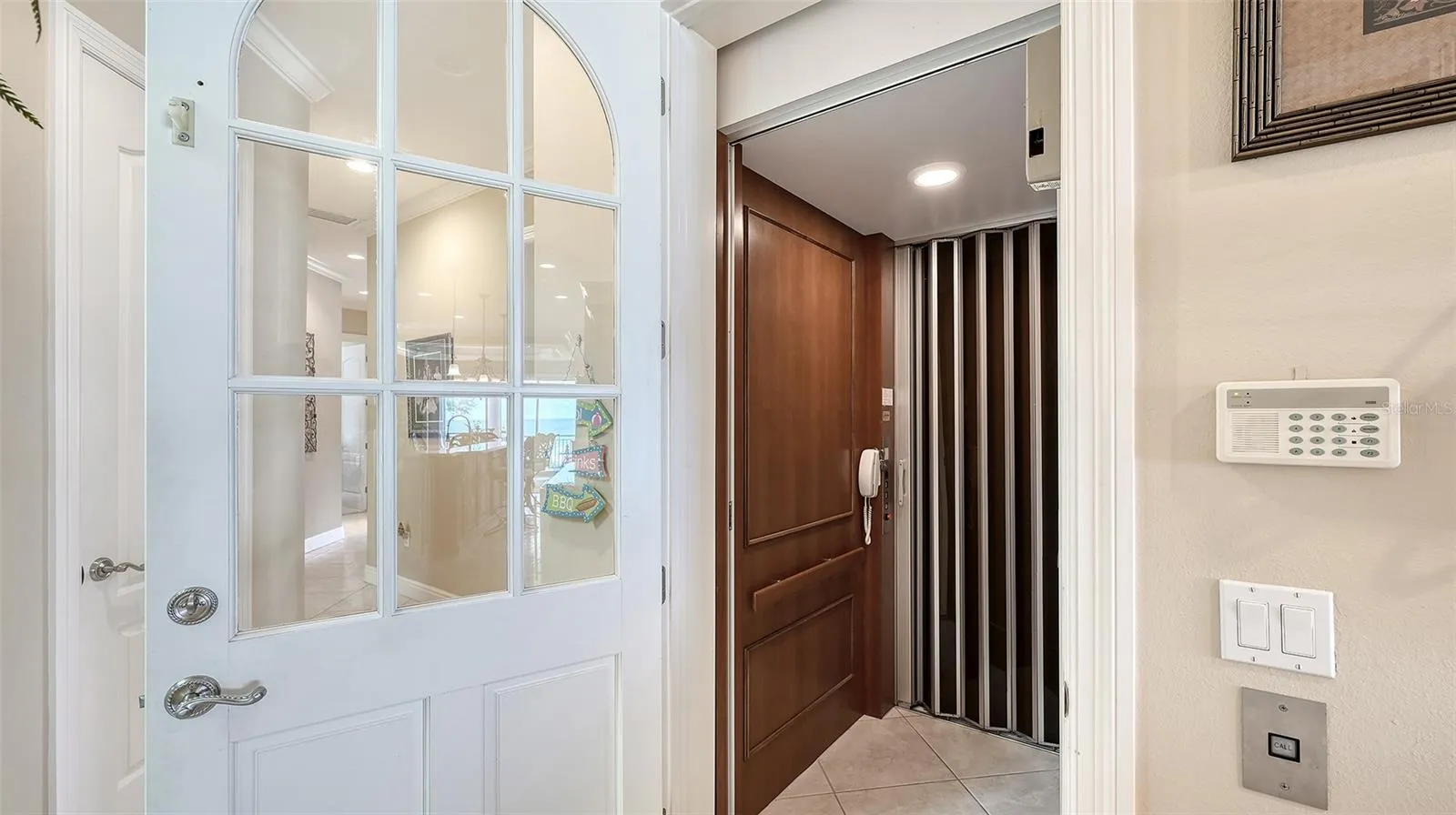 Private elevator is exclusively for this home.