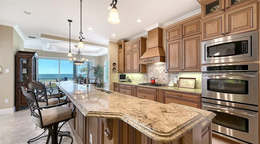 Gulf waters are always in view while you're preparing meals or enjoying them.