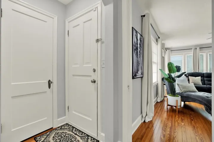 Front entrance, storage closet