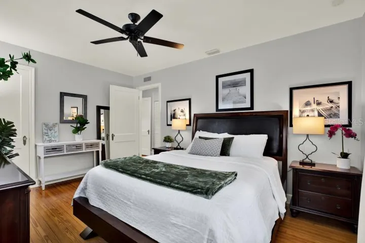 Primary bedroom with walk in closet