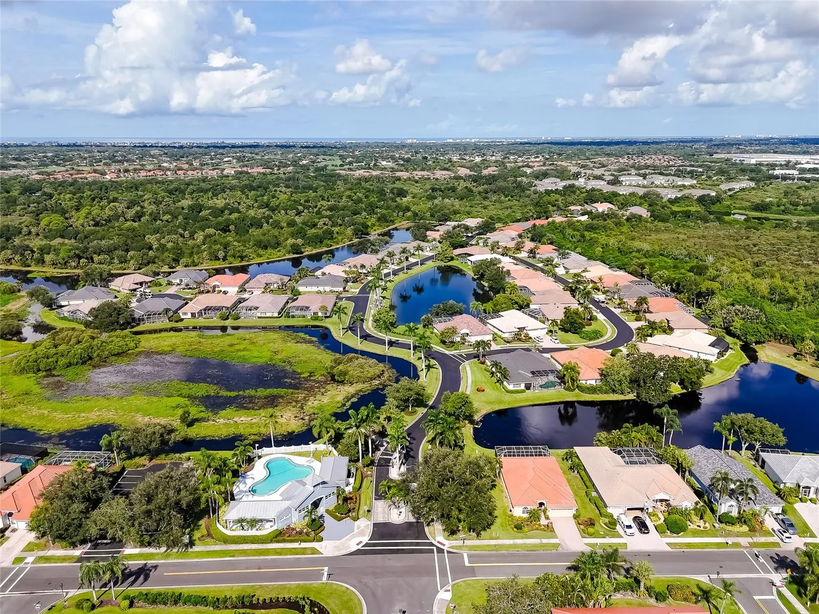 Gated West Hampton, yes that is the Gulf and Siesta Key beach on the horizon.