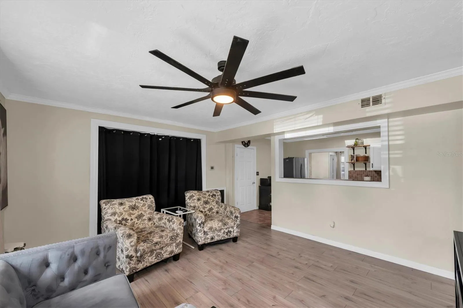 Behind the curtain is a bonus room