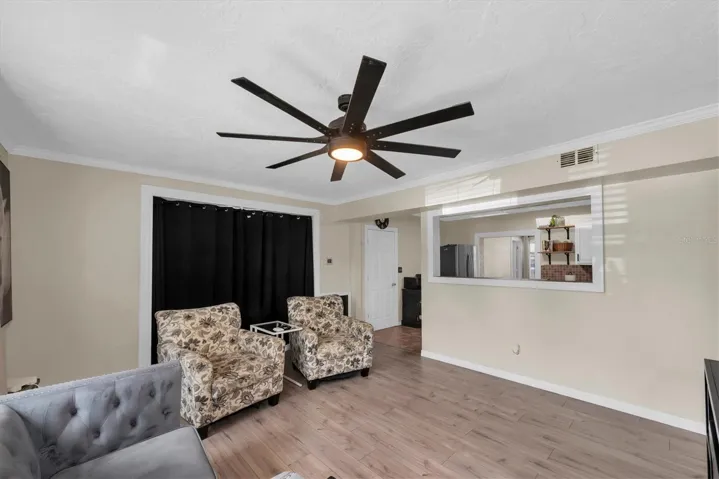 Behind the curtain is a bonus room