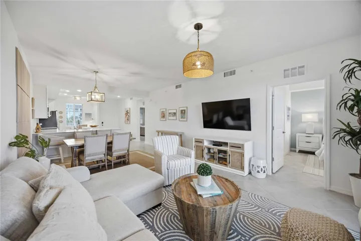 Kitchen overlooking living room