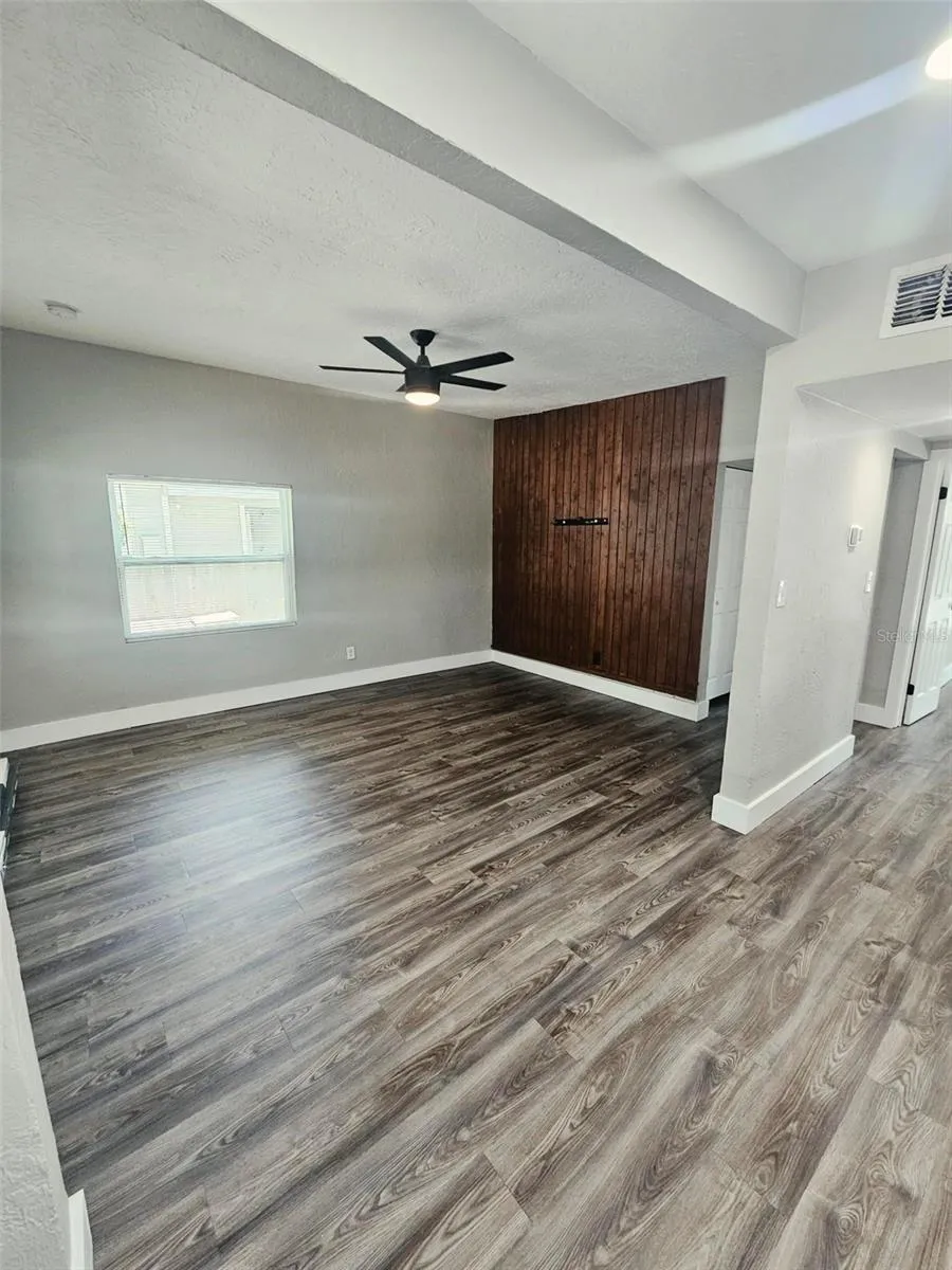 Post foundation replacement.  New flooring and paint.