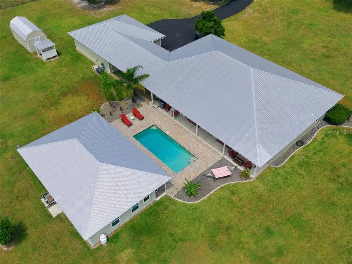 Aerial View of Main House &amp; Guest House