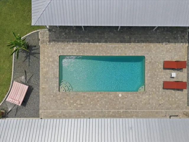 Aerial View of Pool Between Main House &amp; Guest House