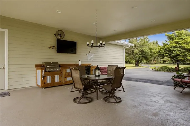 Breezeway complete with Chandelier, Tv &amp; Fan