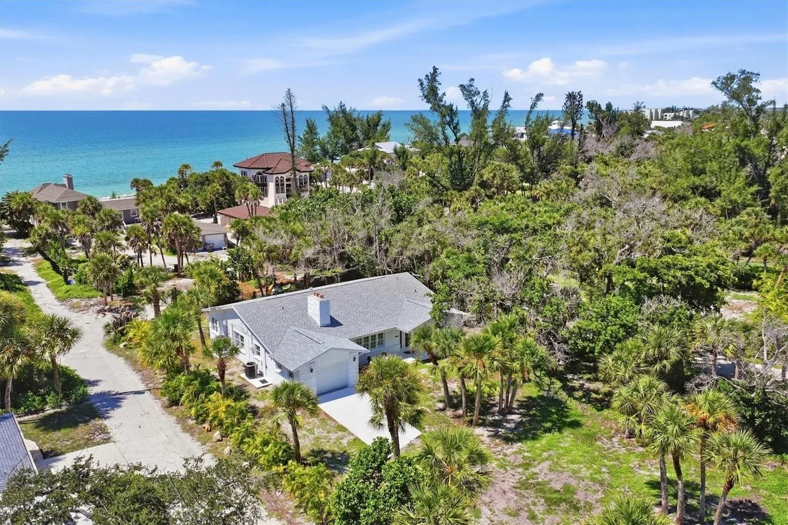 to the left of the home you'll see the private easement/walkway to the Gulf